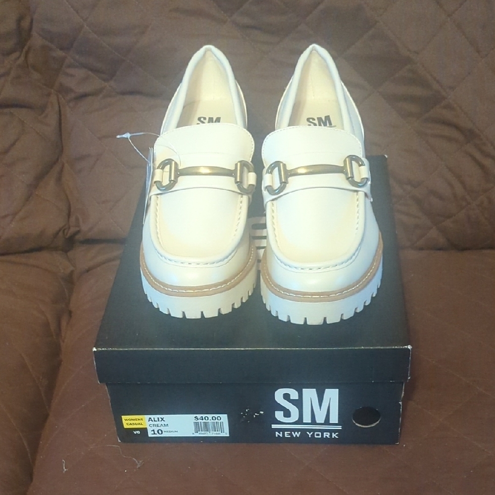 SM New York Cream Platform Loafers